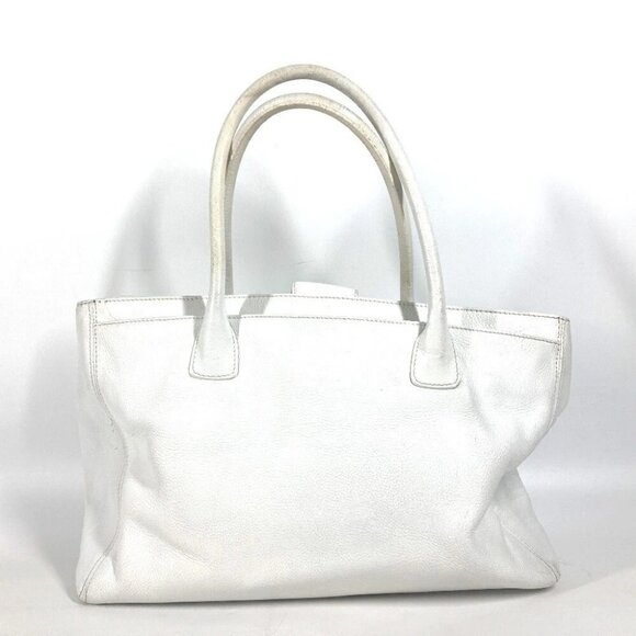 CHANEL Executive CC Shoulder Bag Tote Bag Caviar Leather White/SilverHardware - Picture 2 of 14